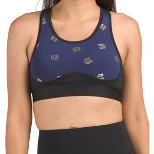 Eleven by Venus Record Sports Bra Navy Blue Gold Size Small